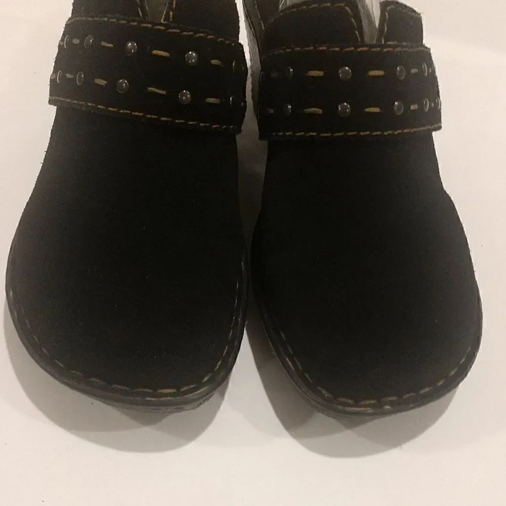 👍 Born Black Leather Mules Size 38.  S2 - Picture 2 of 9